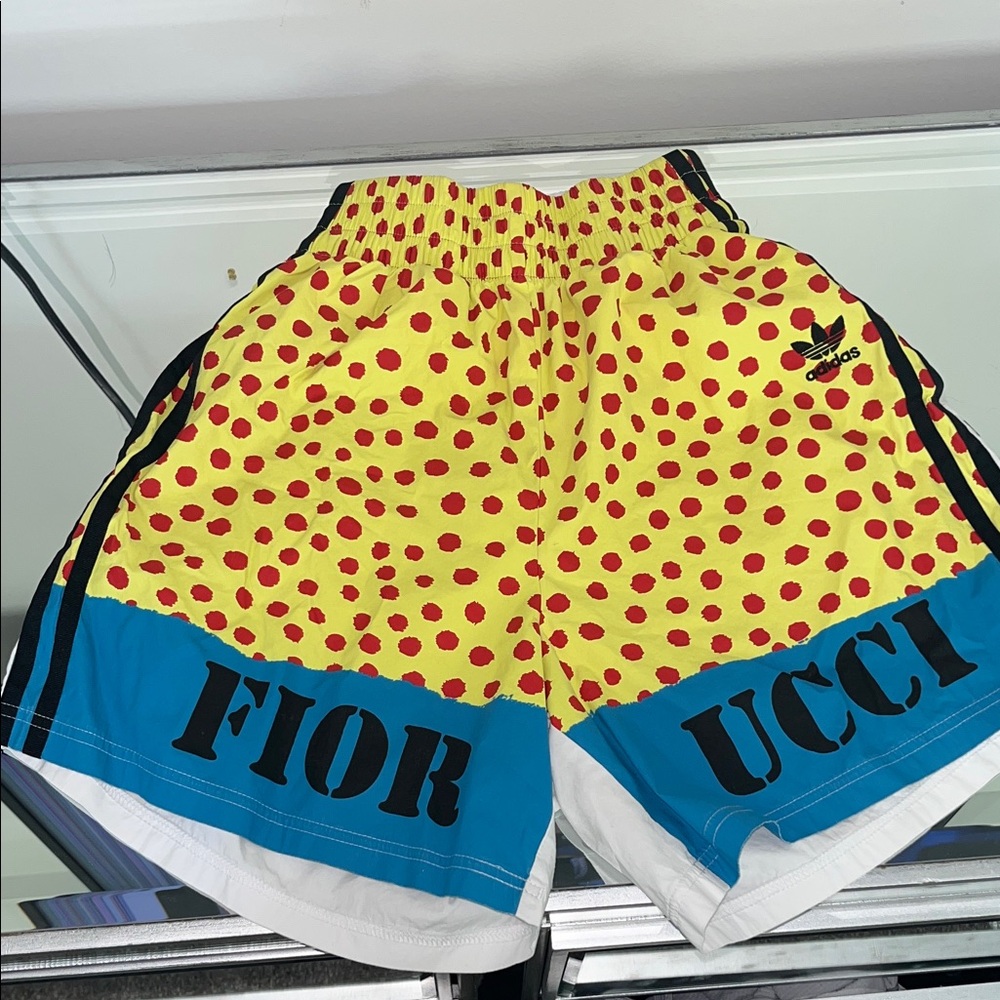 Adidas Fiorucci Yellow Red Polka Dot  Shorts